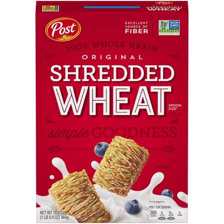 POST Post 100% Whole Grain Original Shredded Wheat Cereal 16.4 oz. Box, PK6 28176